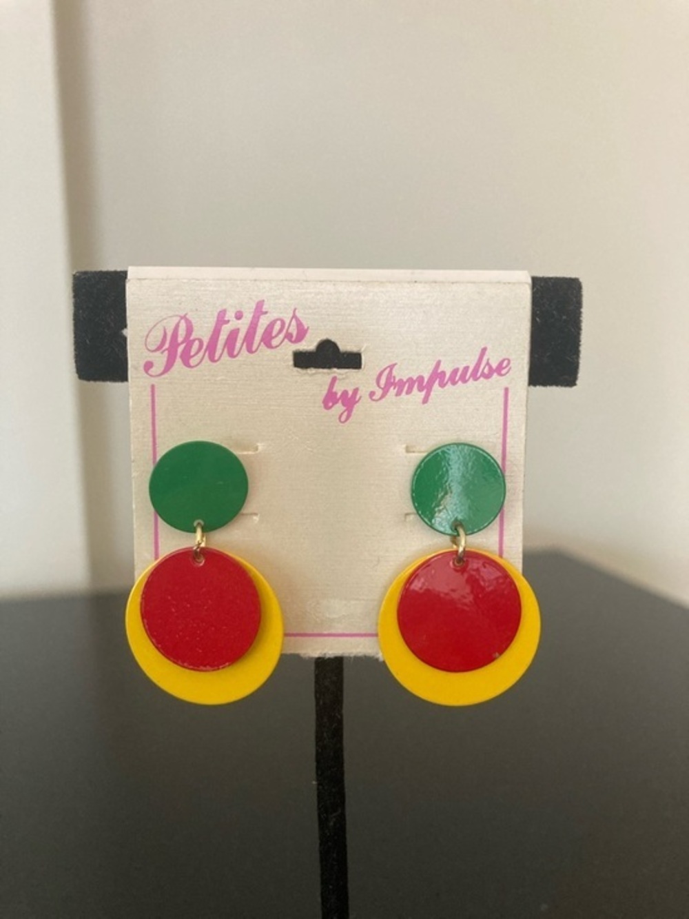 Petites by Impulse Green, Red & Yellow Drop Earrings